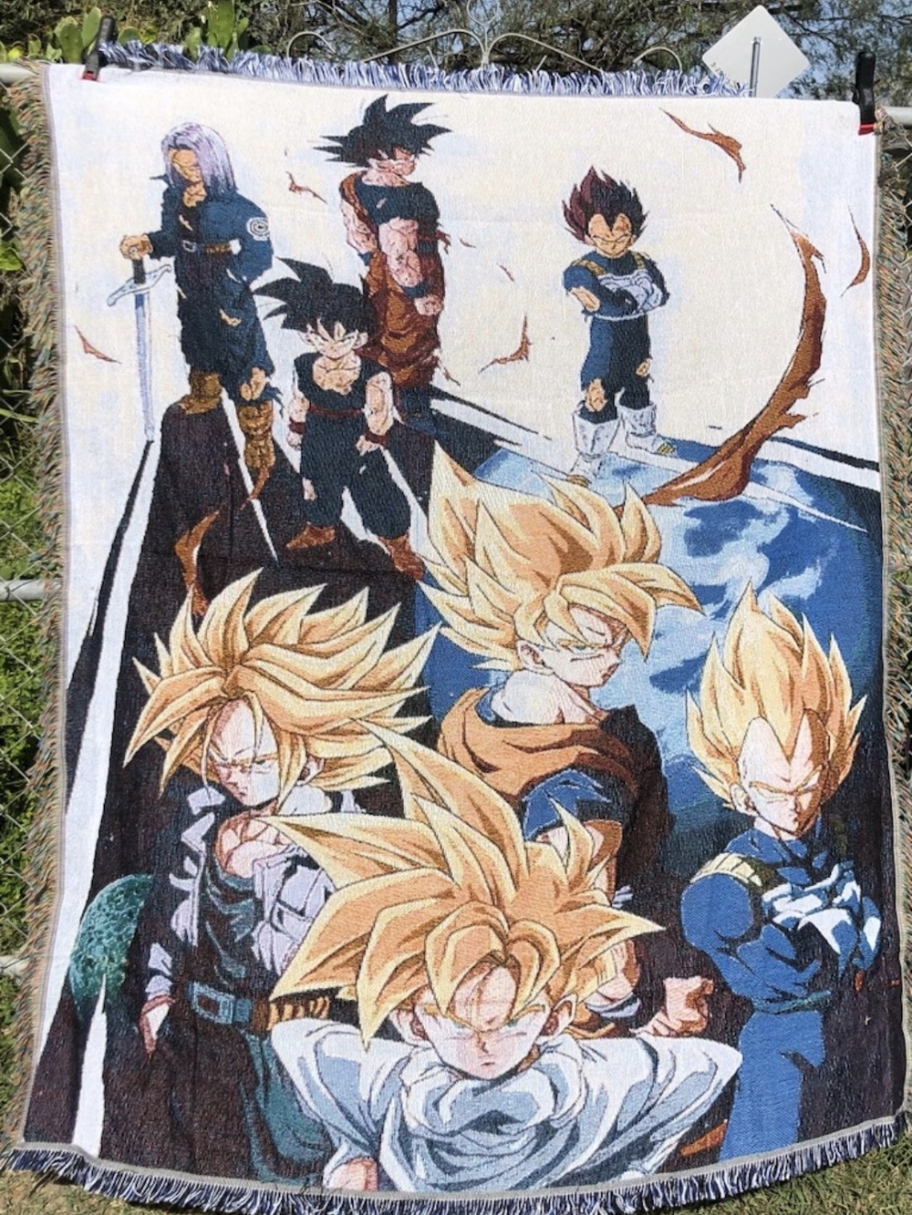 Anime DBZ SAIYANS WALL TAPESTRY OR BLANKET
